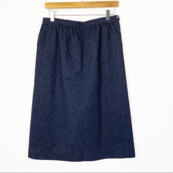 VINTAGE PENDLETON Grey Virgin Wool Skirt Size 8 Academia - Picture 3 of 6
